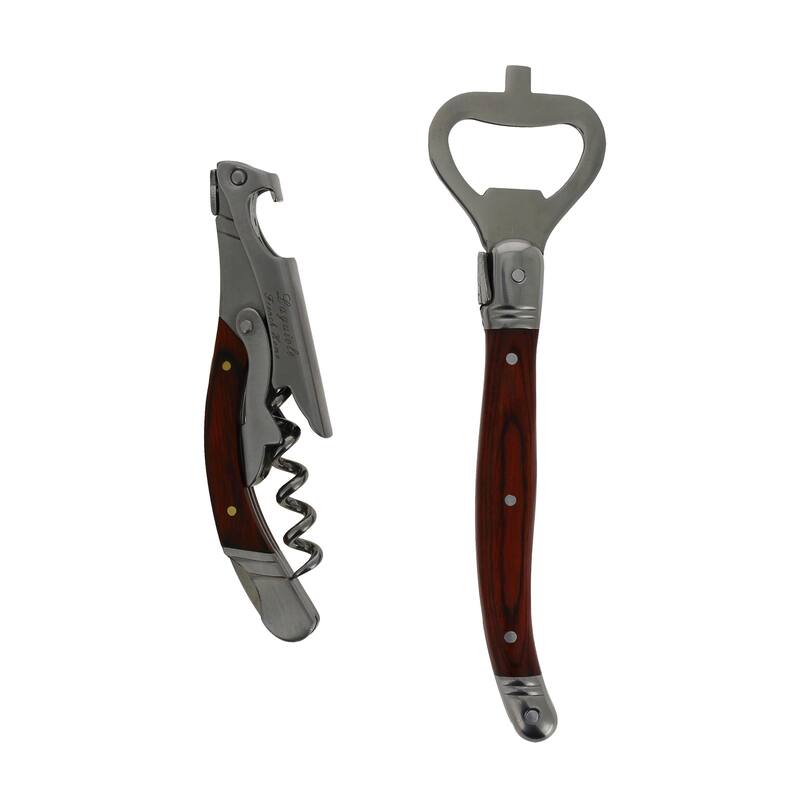 French Home Laguiole 2 Piece Bar Opener Set with Pakkawood Handles