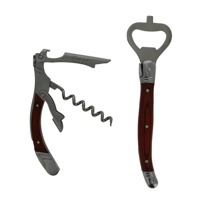 French Home Laguiole 2 Piece Bar Opener Set with Pakkawood Handles