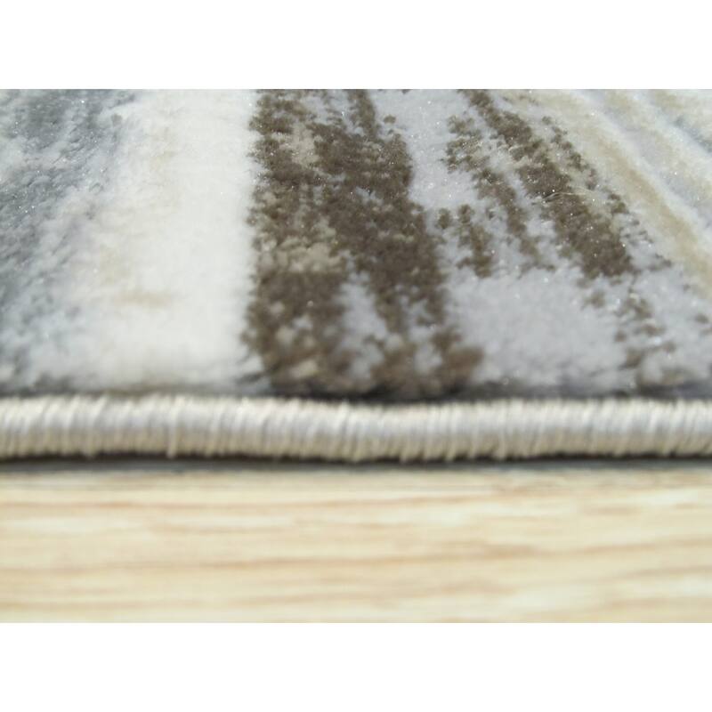 Ivory Distressed Bohemian Isabella Striped Rug by , Stylish and Trendy Area Rug for Adding Bohemian Charm to You