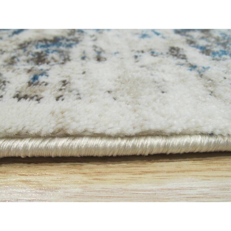 Ivory Distressed Bohemian Isabella Medallion Rug by , Stylish and Trendy Area Rug for Adding a Bohemian Chic Touch