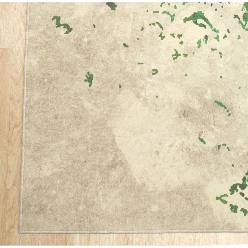 Green Distressed Bohemian Moderno Medallion Rug by , Stylish and Trendy Area Rug for Adding a Bohemian Flair to You