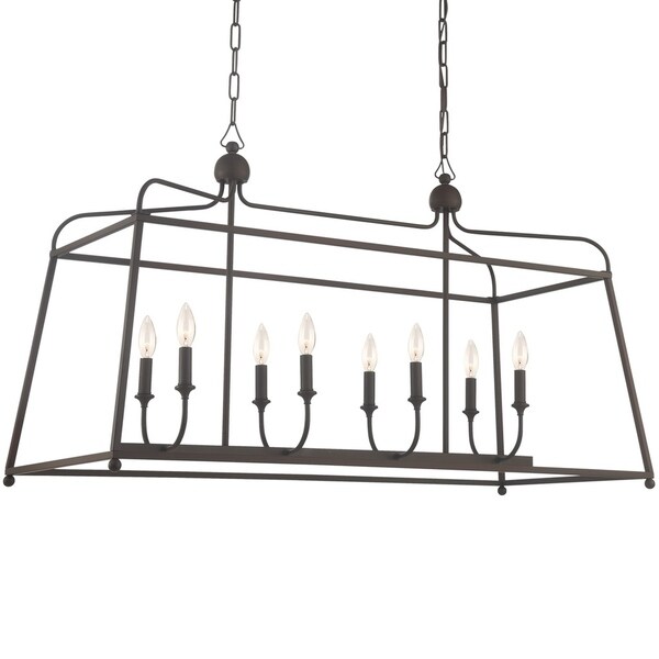 Modern 8-light Dark Bronze Linear Chandelier