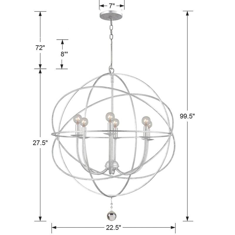 Copper Grove Poltava 6-light Silvertone Globe Chandelier