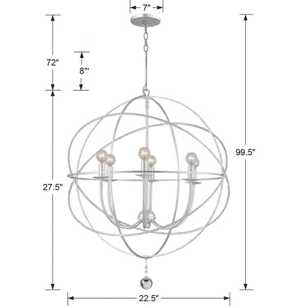 Copper Grove Poltava 6light Silvertone Globe Chandelier Bed Bath