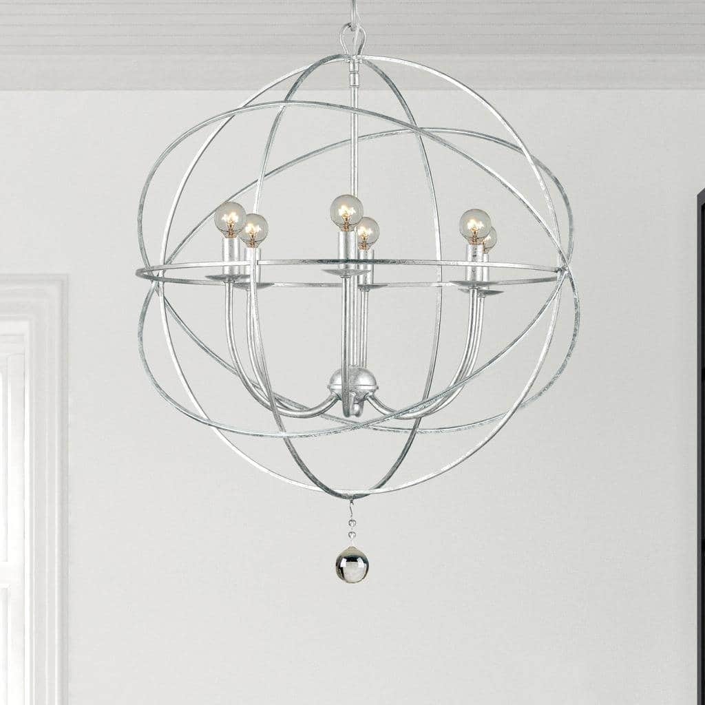 Copper Grove Poltava 6-light Silvertone Globe Chandelier
