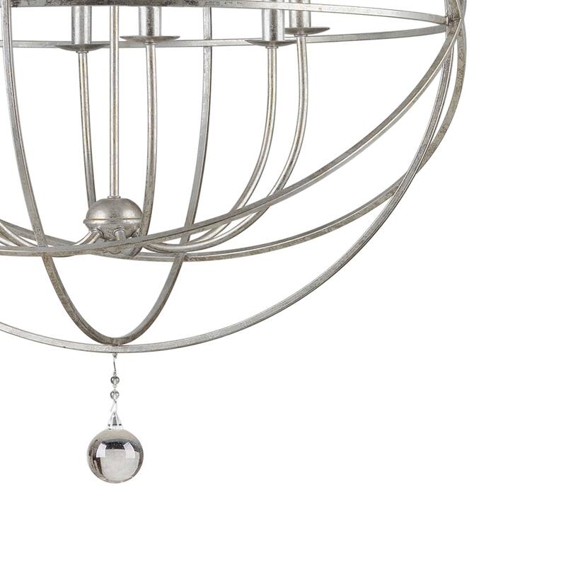 Copper Grove Poltava 6-light Silvertone Globe Chandelier