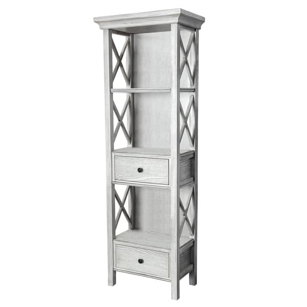 Furniture Of America Biel Rustic White Solid Wood Storage Bookshelf Overstock 20272745