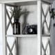 preview thumbnail 4 of 4, Biel Rustic White Solid Wood Storage Bookshelf by Furniture of America