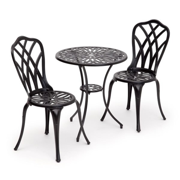 Black aluminum bistro discount set