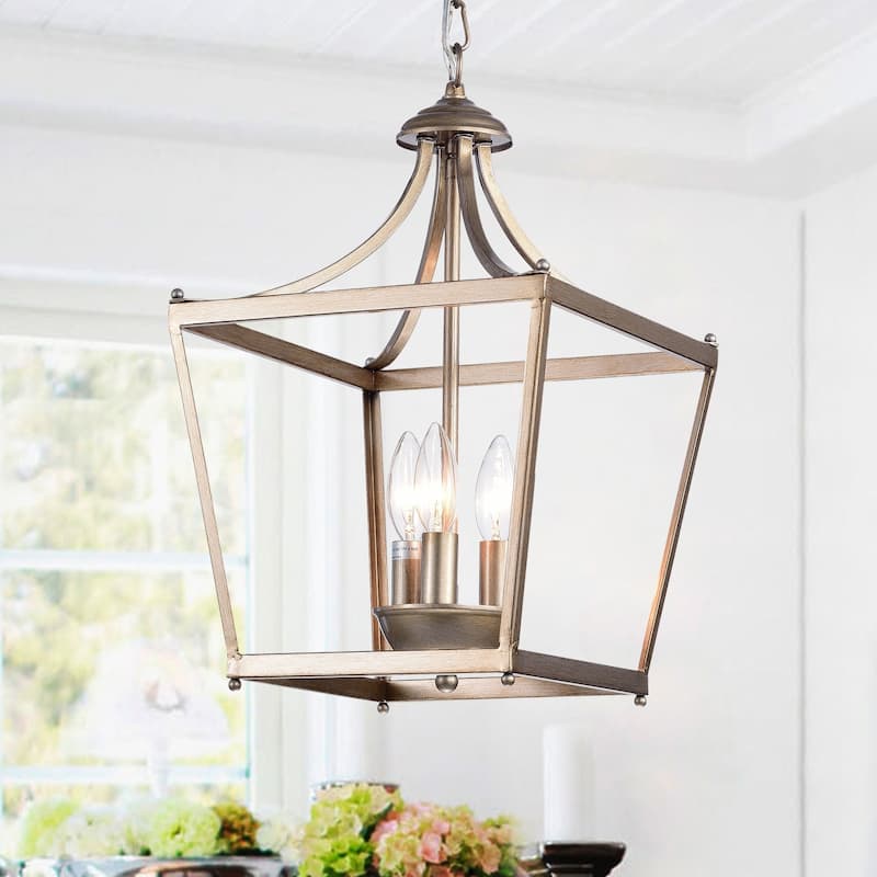 Sunsus Oil Brushed Silver 3-light Lantern Pendant