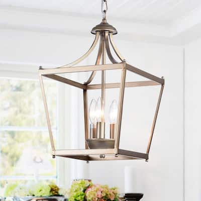 Sunsus Oil Brushed Silver 3-light Lantern Pendant