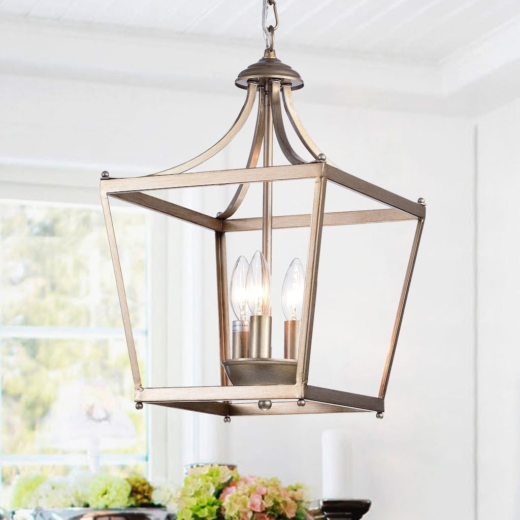 Sunsus Oil Brushed Silver 3-light Lantern Pendant