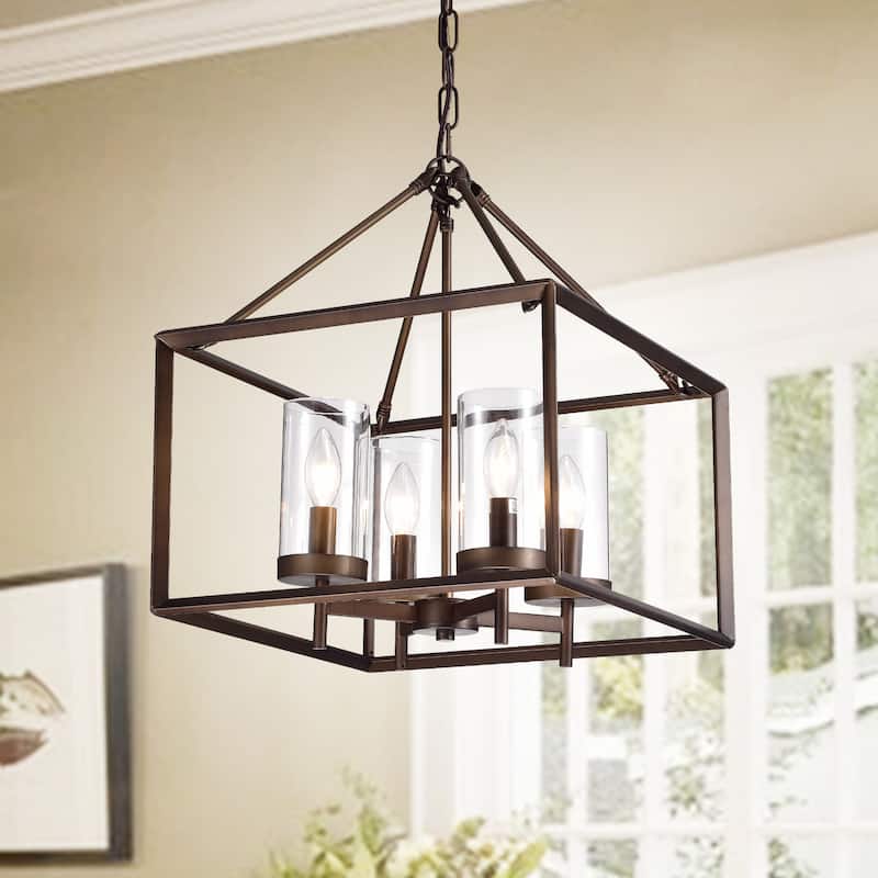 Esich Antique Bronze 4-light Pendant with Glass Shades