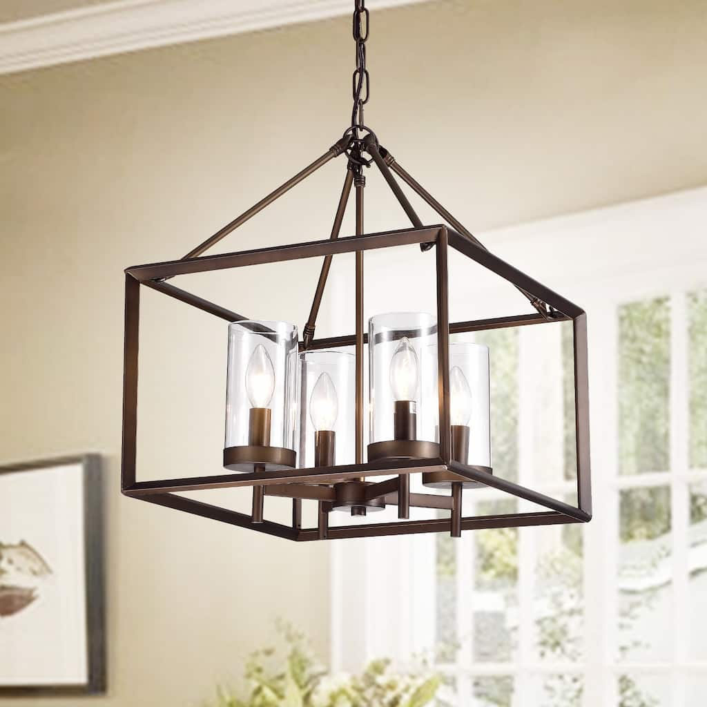 Esich Antique Bronze 4-light Pendant with Glass Shades
