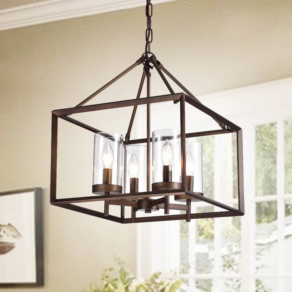 Esich Antique Bronze 4-light Pendant with Glass Shades