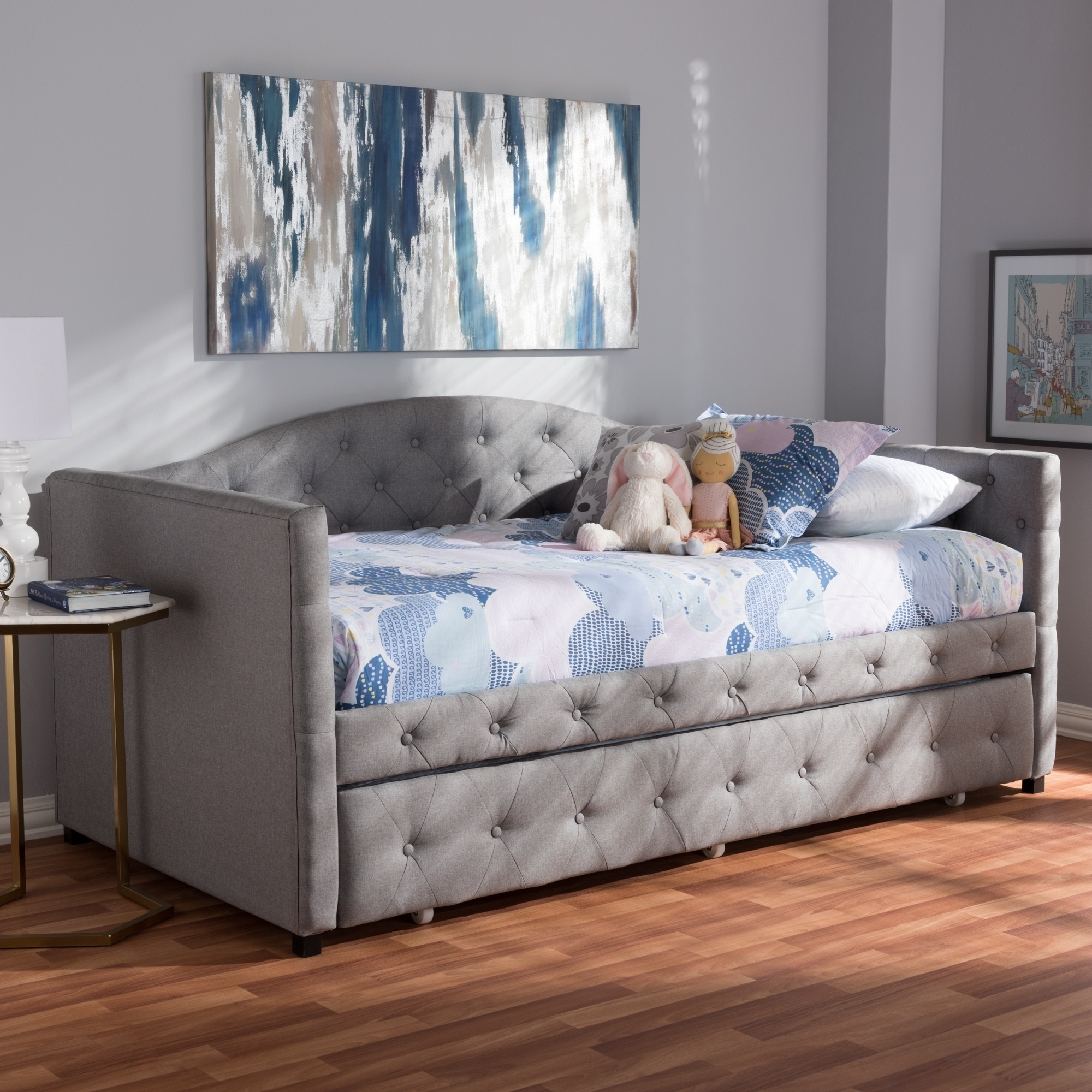 Contemporary Grey Fabric Daybed by Baxton Studio Grey Twin eBay
