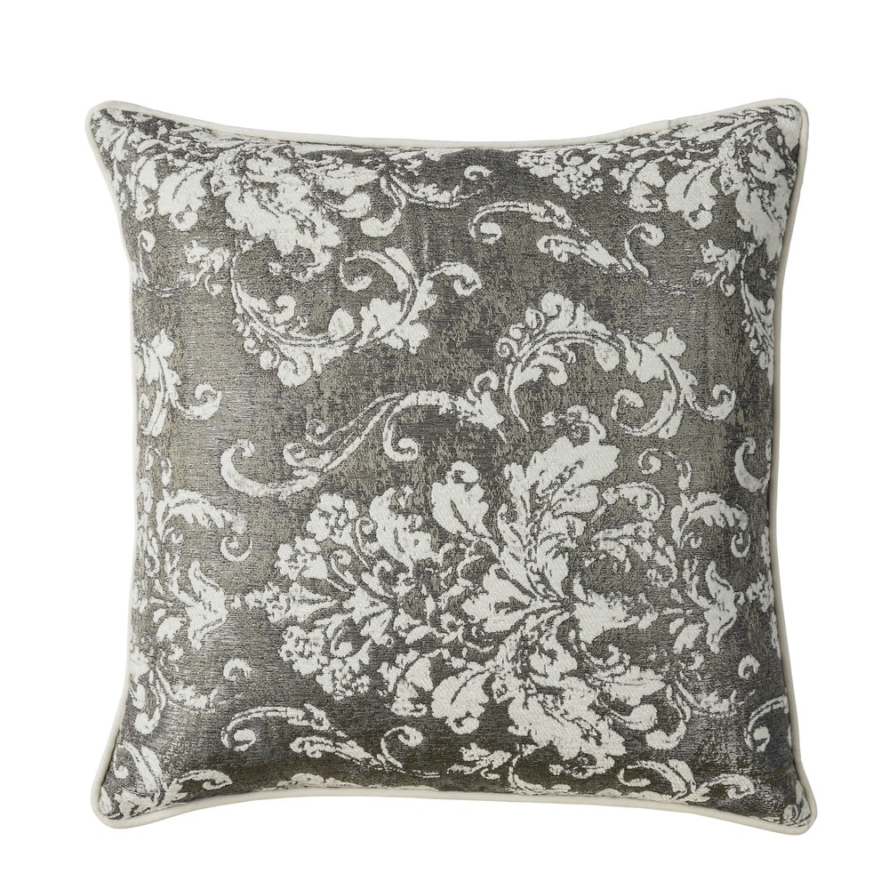 Furniture of America Taiz Victorian Silver Throw Pillows (Set of 2)