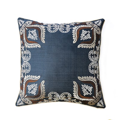 Mees Contemporary Blue Fabric Throw Pillows by Furniture of America (Set of 2)