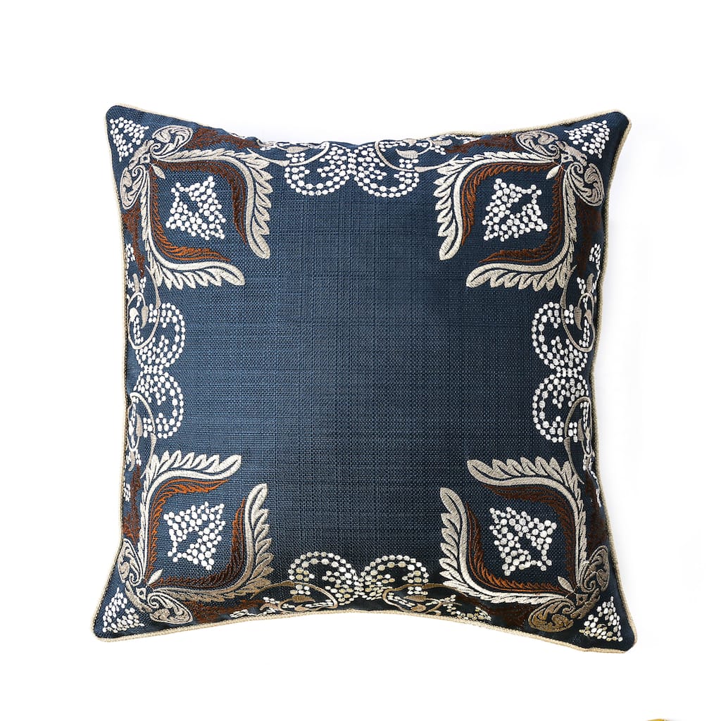 Mees Contemporary Blue Fabric Throw Pillows by Furniture of America (Set of 2)