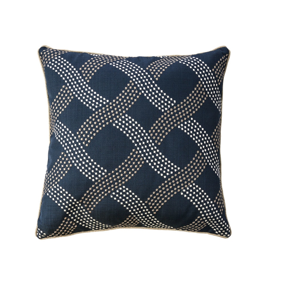Furniture of America Tral Contemporary Blue Throw Pillows (Set of 2)