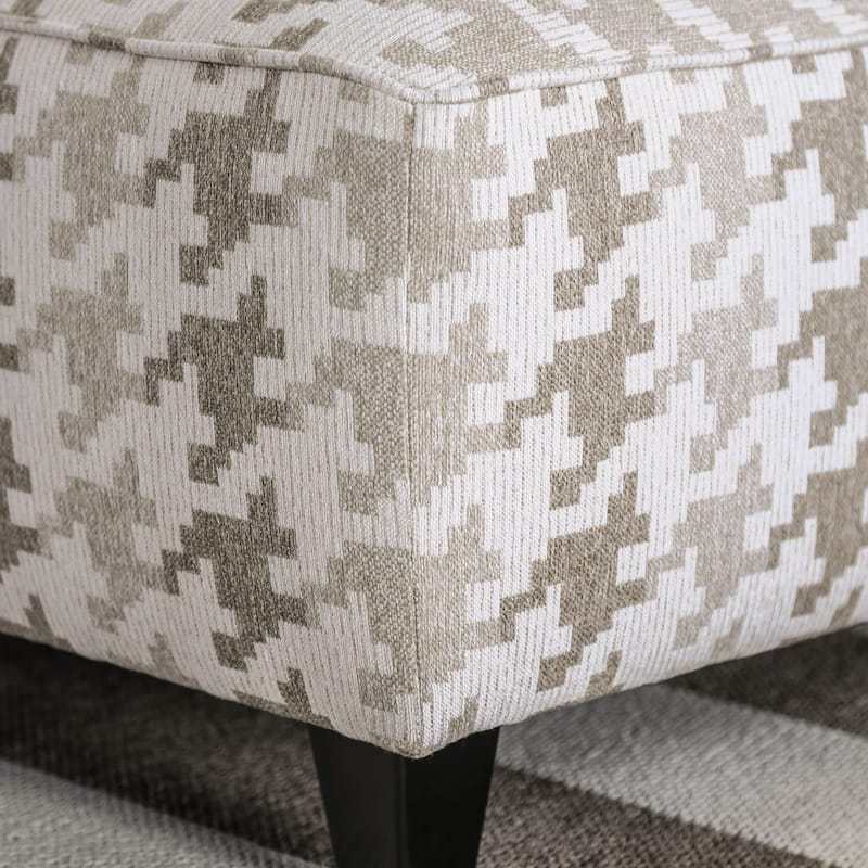 Zito Transitional Grey Square Fabric Cocktail Ottoman by Furniture of America
