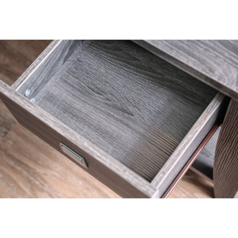 Werc Contemporary Grey 22" Wood 1-Shelf Side Table by Furniture of America