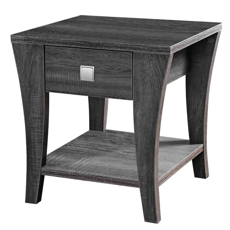 Werc Contemporary Grey 22" Wood 1-Shelf Side Table by Furniture of America