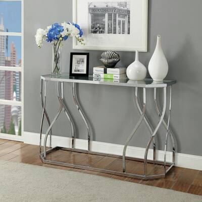 Furniture of America Kofu Contemporary Chrome 48-inch Metal Sofa Table