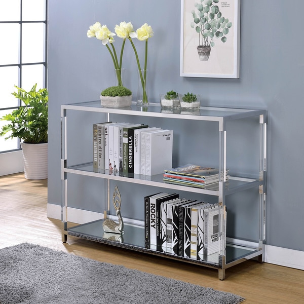 Furniture Of America Thalberg Contemporary Chrome Sofa Table Furniture Of America Thalberg Contemporary Chrome Sofa Table