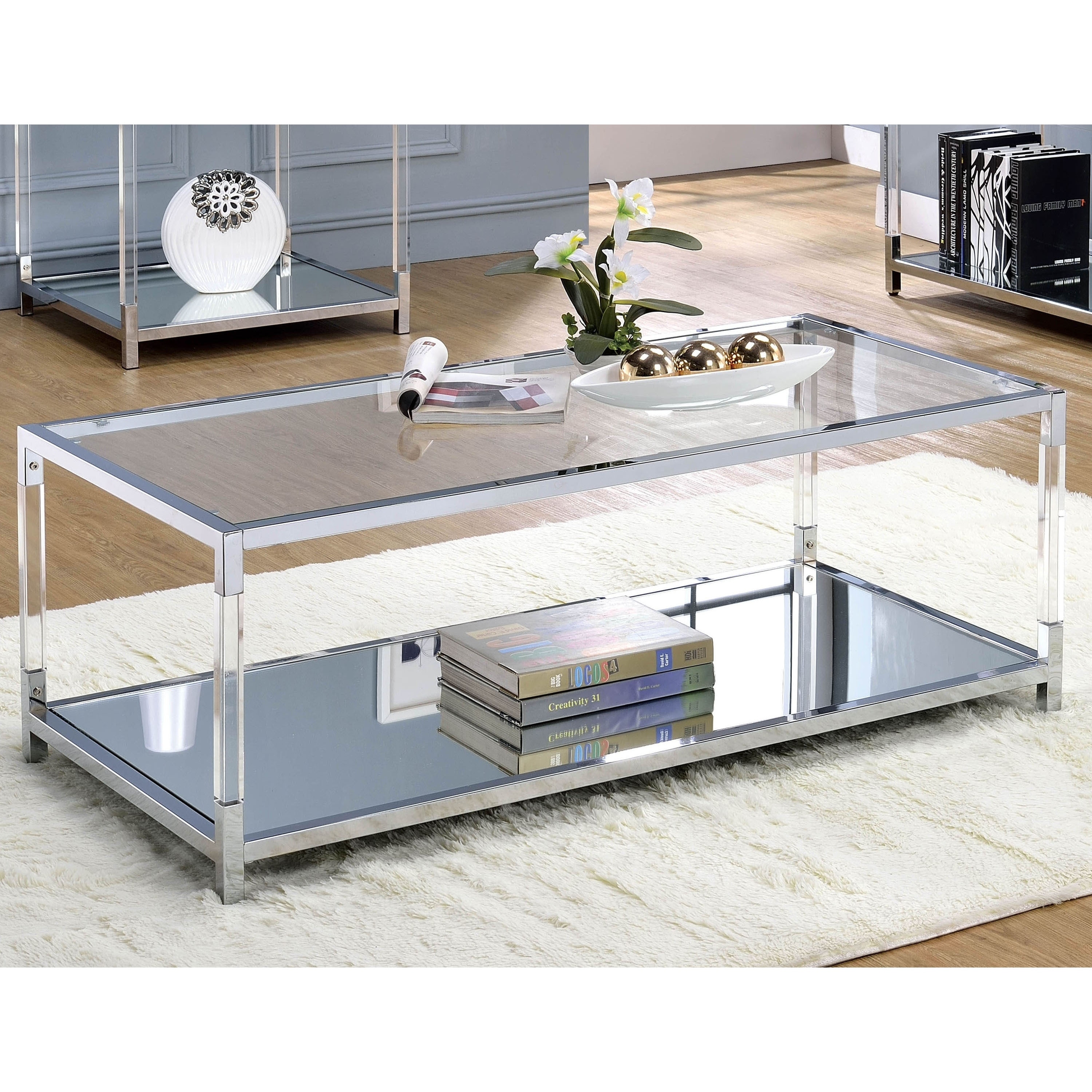 Furniture Of America Fald Contemporary Chrome Metal Coffee Table Furniture Of America Fald Contemporary Chrome Metal Coffee Table