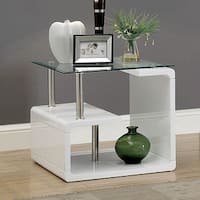 Frank Contemporary White End Table by FOA