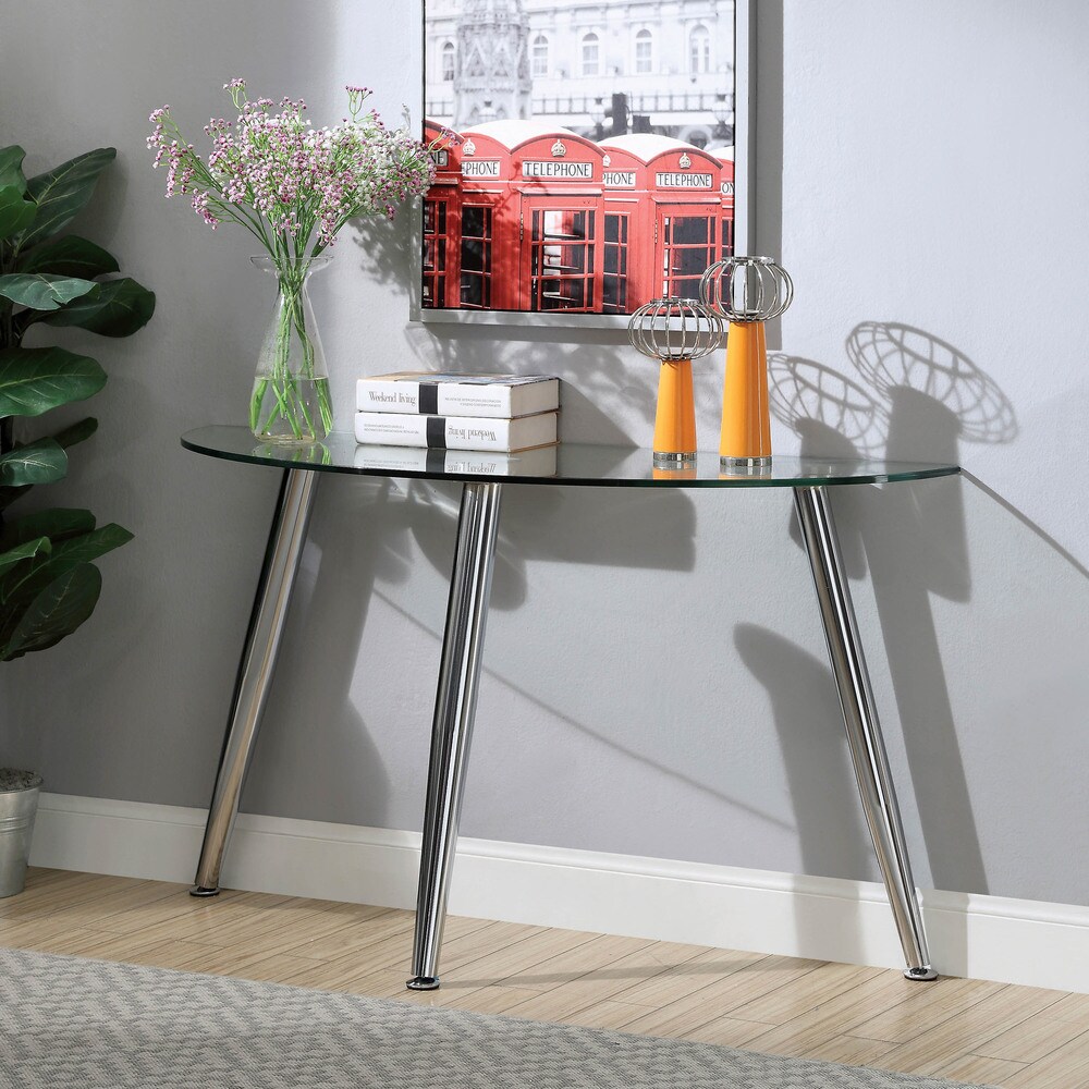 Furniture of America  Shab Contemporary Chrome Metal Sofa Table (Chrome)