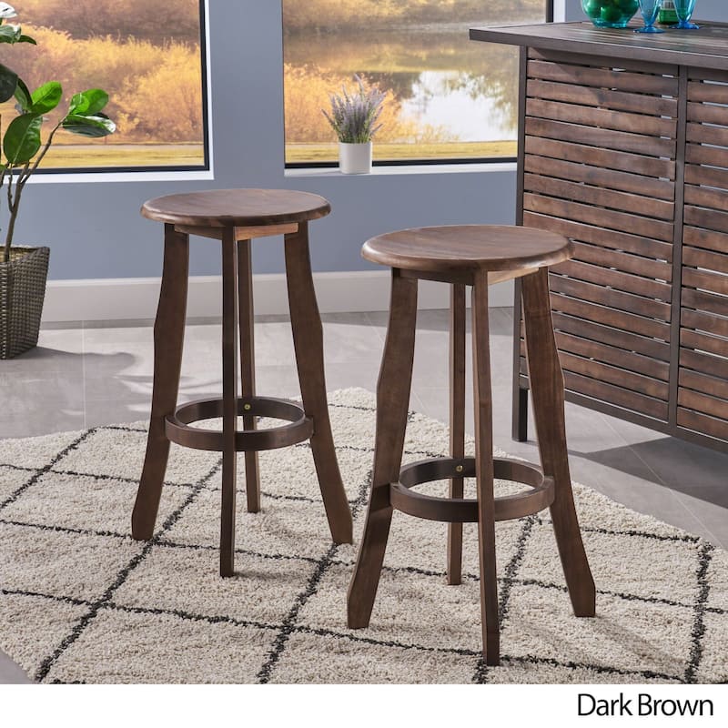 Ruthie Backless Acacia Wood Barstool (Set of 2) by Christopher Knight Home - Brown
