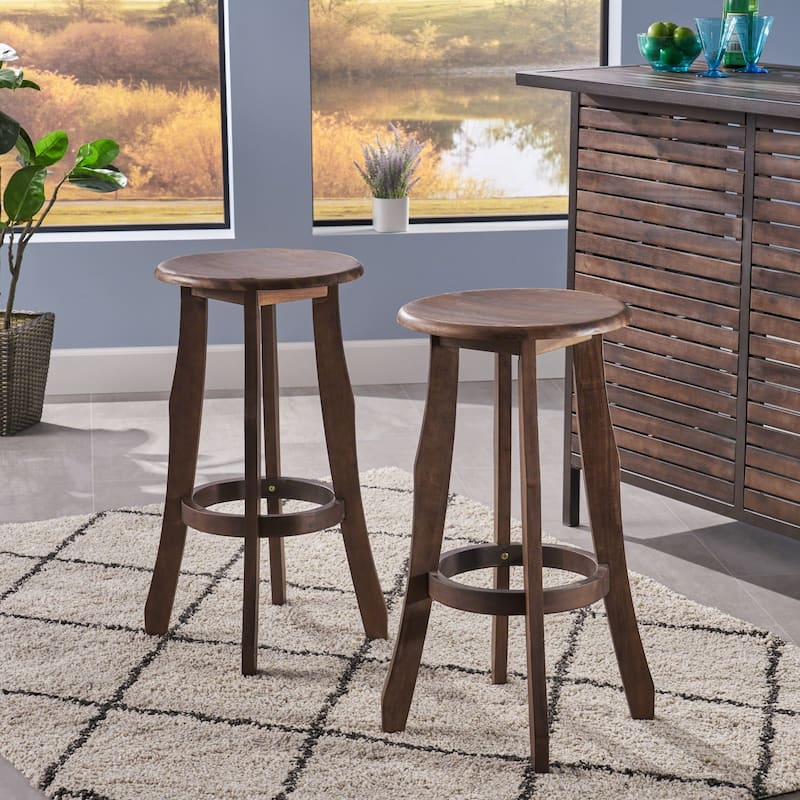 Ruthie Backless Acacia Wood Barstool (Set of 2) by Christopher Knight Home