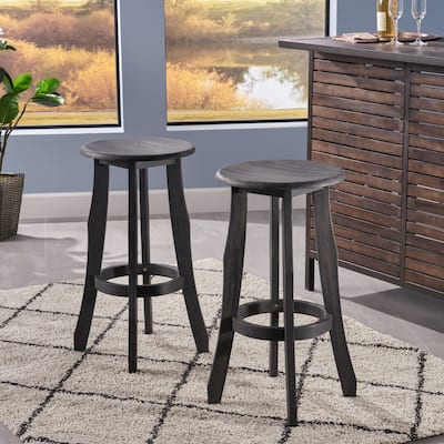 Ruthie Backless Acacia Wood Barstool (Set of 2) by Christopher Knight Home
