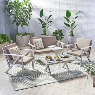 Panama Outdoor 4-piece Aluminum Chat Set with Cushions