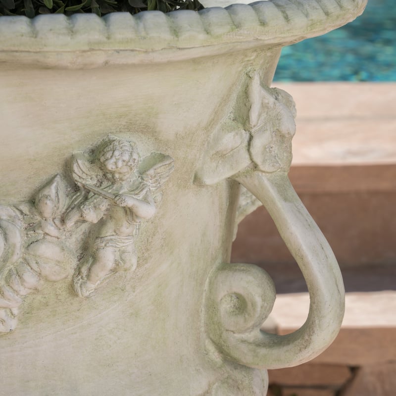 Buena Vista Outdoor 24-inch Cast Stone Urn by Christopher Knight Home