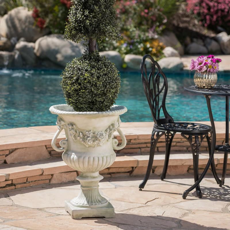 Buena Vista Outdoor 24-inch Cast Stone Urn by Christopher Knight Home