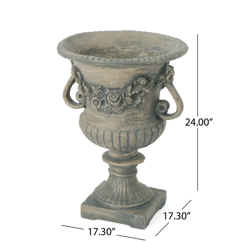 Buena Vista Outdoor 24-inch Cast Stone Urn by Christopher Knight Home
