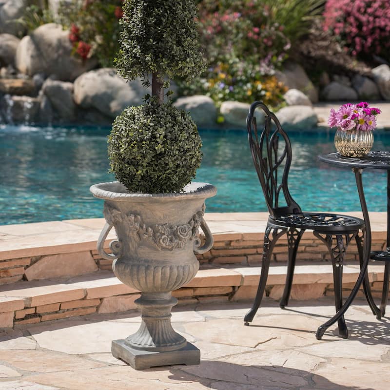 Buena Vista Outdoor 24-inch Cast Stone Urn by Christopher Knight Home