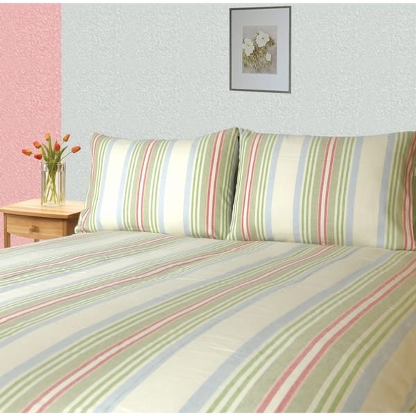 Just Linen 300 Thread Count 100 pct Cotton Twill Multi Color Striped