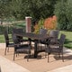 preview thumbnail 7 of 8, Pelican Outdoor 7-piece Rectangle Light-Weight Concrete Wicker Dining Set by Christopher Knight Home