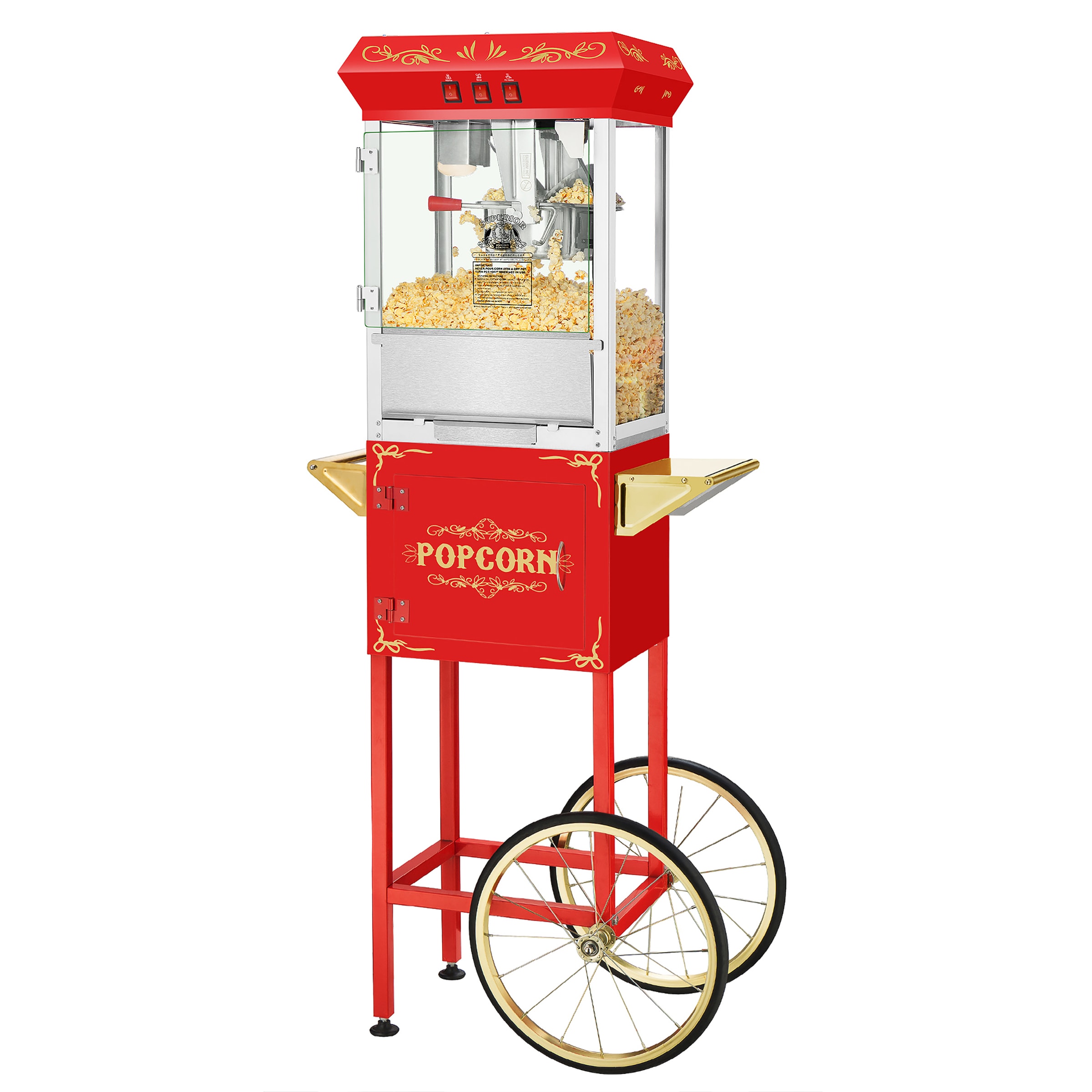 Nostalgia NKPCRTCD8IVY 53 Popcorn Cart with Candy Dispenser 