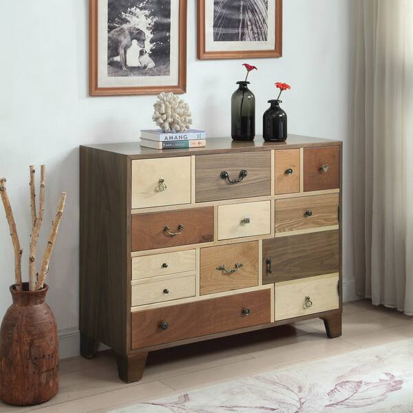 Shop Furniture Of America Rere Rustic Walnut Solid Wood 10 Drawer