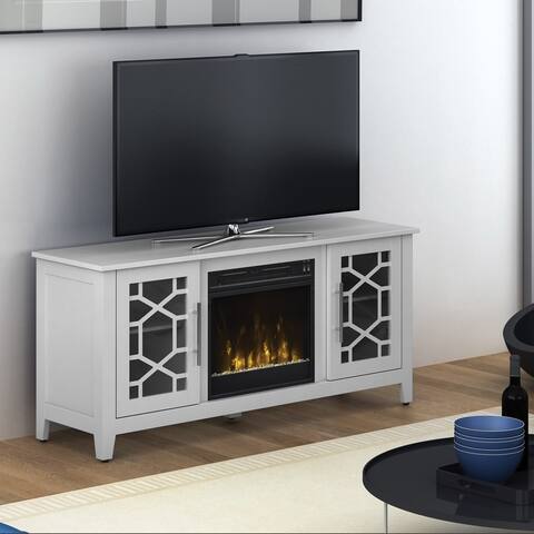 Clarion TV Stand for TVs up to 60" with Electric Fireplace, White