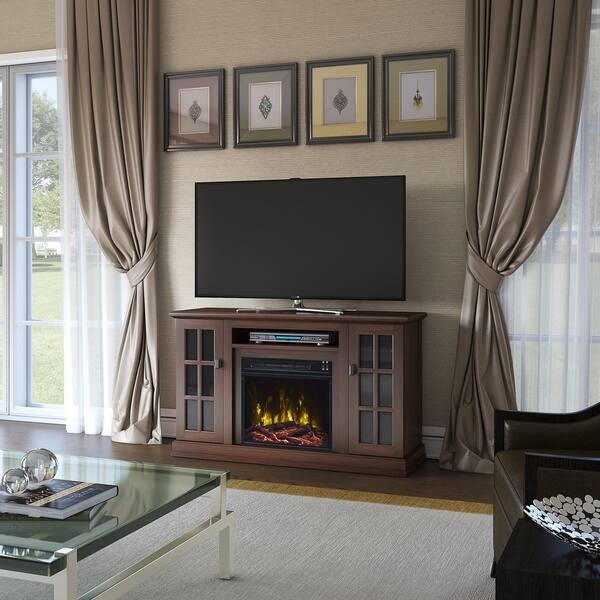 Kinney TV Stand for TVs up to 55 with Fireplace, Stanton Birch - Bed Bath  u0026 Beyond - 20301859