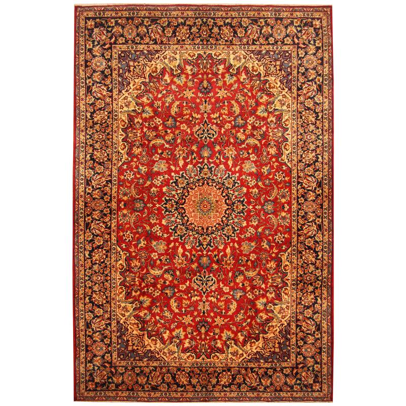 Handmade OneofaKind Isfahan Wool Rug (Iran) 8' x 12'2 Bed Bath