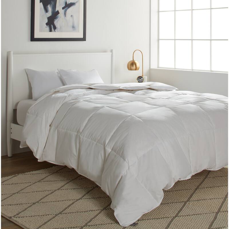 250 Thread Cotton Count White Goose Down And Feather Comforter - Twin