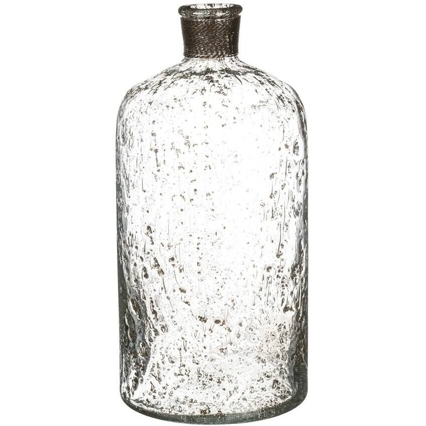 Sullivans Textured Glass Bottle with Twine Accent