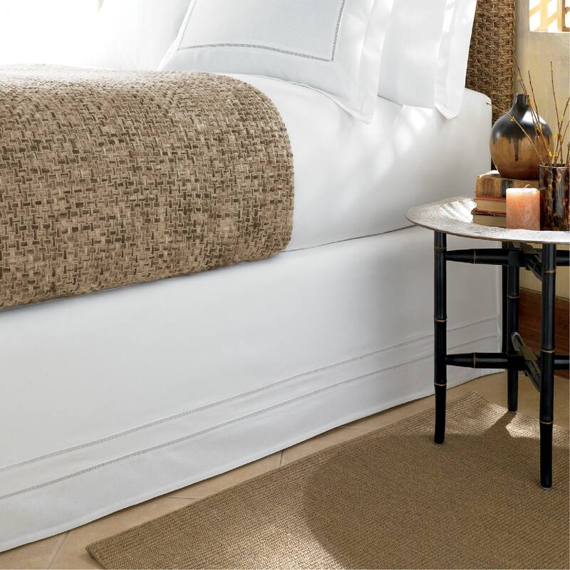 Linen Hemstitch 15-inch Drop Bed Skirt